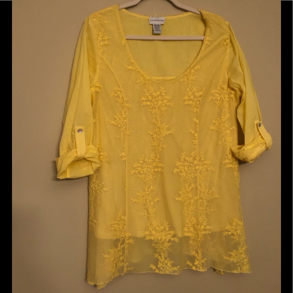 Soft Surroundings Yellow Blouse